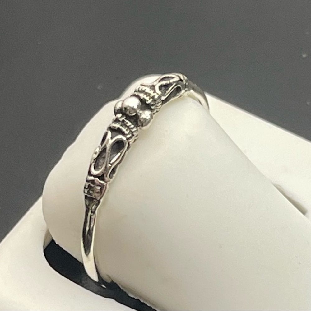 Solid 925 Silver Boho Ring Size 9 - image 3